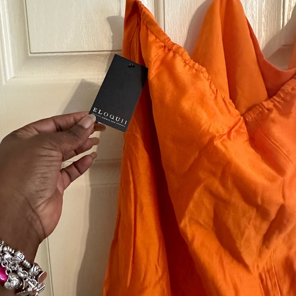 Eloquii Orange halter Dress (nwt) - Picture 3 of 5